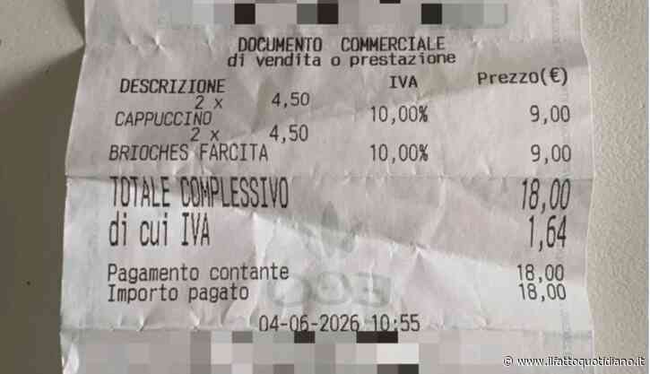 18 euro per due cappuccini e due brioche: lo scontrino “folle” della colazione in centro a Milano fa discutere
