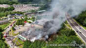 Huge fire tears through Valleys business centre