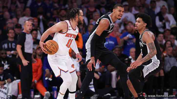 Victor Wembanyama puts hand on Jalen Brunson's head, pushes him down as refs look the other way in Game 3