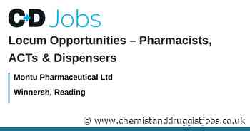 Montu Pharmaceutical Ltd: Locum Opportunities – Pharmacists, ACTs & Dispensers