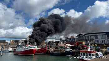 Massive fire breaks out at Arbroath harbour as plume of smoke engulfs streets