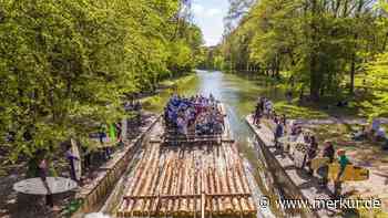 Maß in der Hand, Isar unter den Füßen: Floßfahrten auf dem Münchner Hausfluss