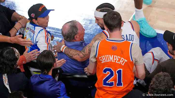 Knicks guard nearly wipes out Michael Bloomberg diving for loose ball during NBA Finals Game 3