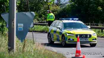 Cop fighting for life after horror crash as Mercedes smashes into police car