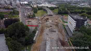 Gateshead Flyover demolition update as huge gap appears in abandoned highway
