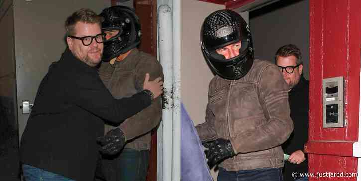 James Corden & Tom Cruise Share a Quick Embrace After Dinner