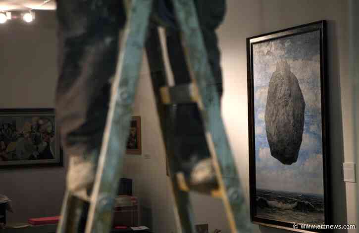 Boy Punctures Magritte’s ‘The Castle of the Pyrenees’ With a Pinecone at the Israel Museum