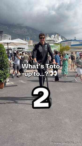 Toto’s sneaky scooter attack on admin! 🛴🤣 #f1 #totowolff #mercedesf1