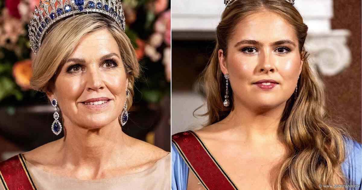 Koningin Máxima pakt met diadeem groots uit bij staatsbanket, Amalia verschijnt als ‘moderne Elsa’