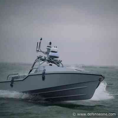 In apparent first, Navy drone boat rescues helicopter crew downed at sea