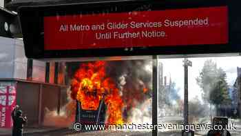 Protesters in Belfast set fire to bus following knife attack in city