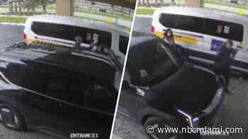 Video shows woman carjacking Uber driver at Miami Springs hotel, cops say