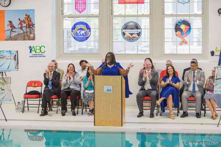 Big splash! Three new swimming pools open at public high schools in Manhattan, Brooklyn and the Bronx