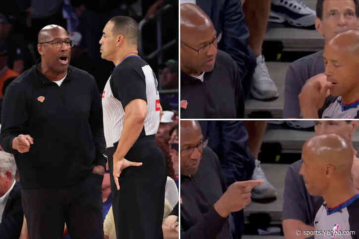 Knicks coach Mike Brown has curious interaction with referee before foul rant