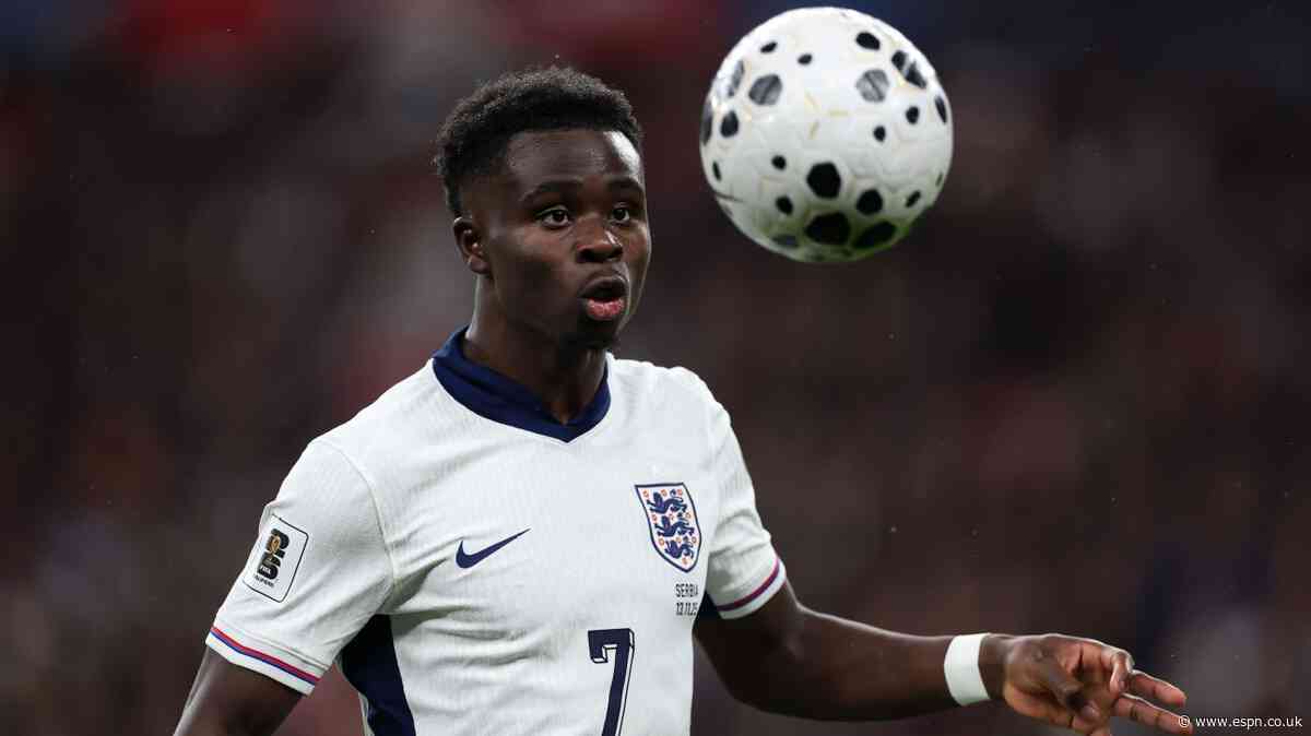 Tuchel: England must 'take care' of Saka fitness