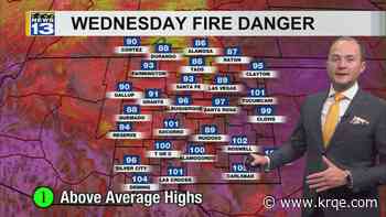 Hotter and drier weather moves into New Mexico Wednesday