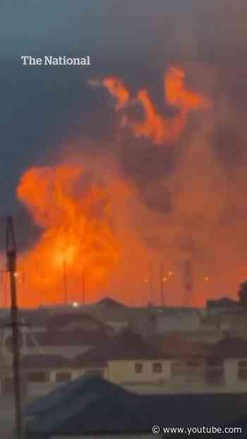 Large blasts ignite inferno at Russian gas site
