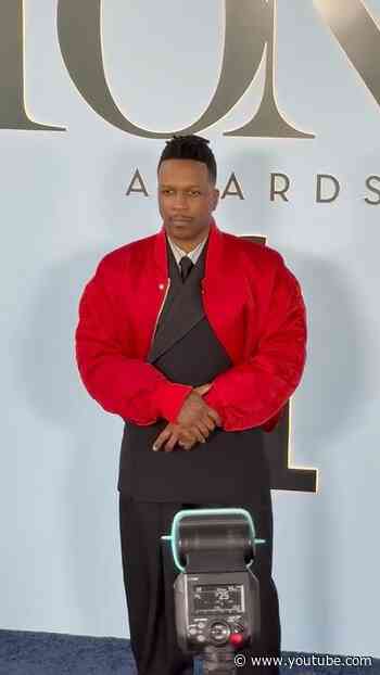 Leslie Odom Jr. arrives on the red carpet at the 79th Annual Tony Awards in New York City