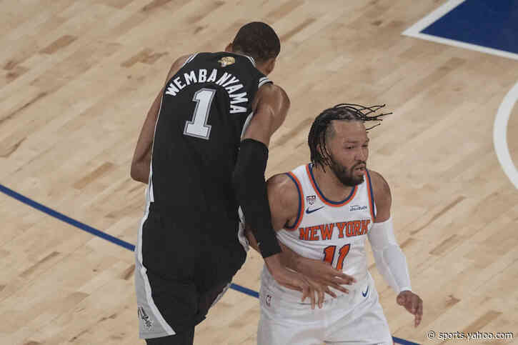 NBA Finals: League said it missed foul after Victor Wembanyama shoved Jalen Brunson early in Game 3 win, won't upgrade to flagrant