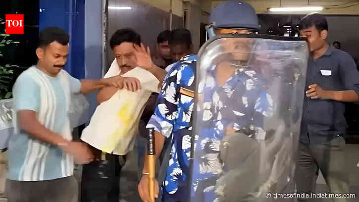 Ex-TMC MLA Sabyasachi Dutta held in Rs 1-crore extortion case, pelted with eggs and cow dung outside police station