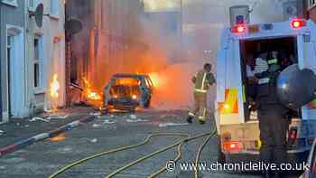 Houses and cars torched across Belfast as demonstrations turn to 'outright thuggery'