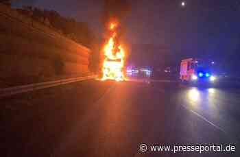 FW-GE: Brennt LKW auf der A2 Fahrtrichtung Oberhausen/Anschlussstelle Gladbeck