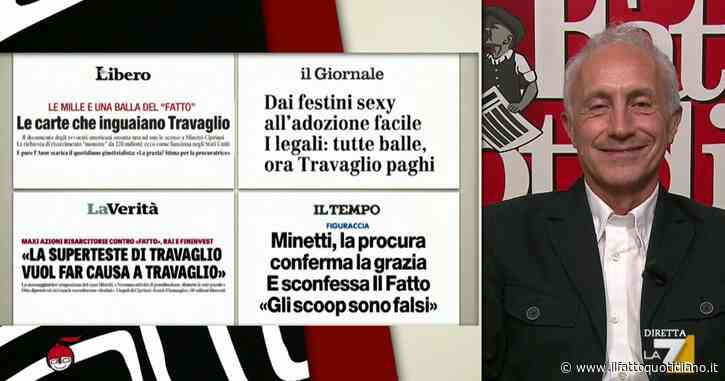 Caso Minetti, Travaglio a La7: “Giornali di destra e ‘de sinistra’ festeggiano il tentativo di Cipriani di far chiudere Il Fatto”