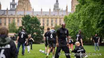 Dads only allowed to play football for 10 minutes to show problem