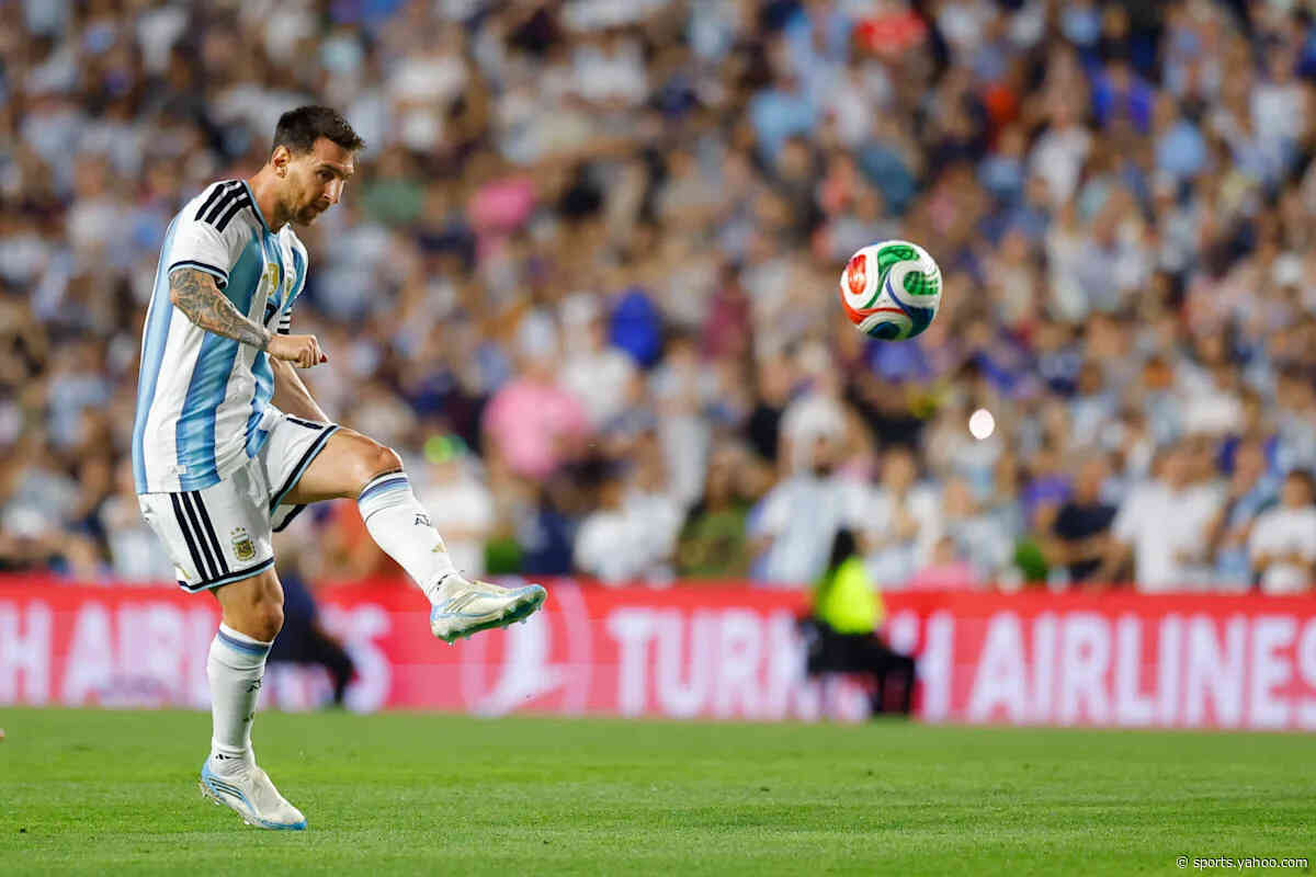 Messi 'caught out' by ex-Barcelona team-mate's son in friendly, watch