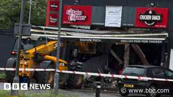 JCB driven into takeaway after being stolen from farm