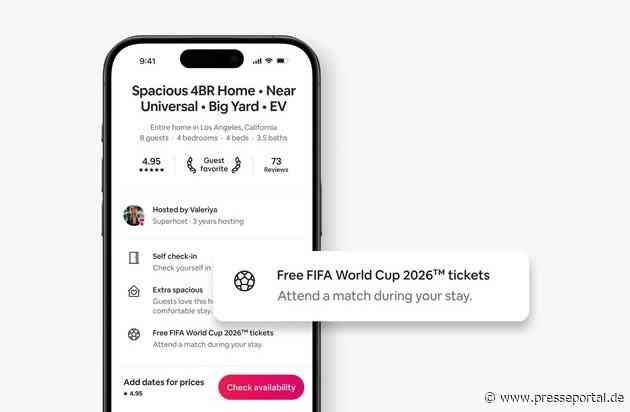 Gastgeber:innen auf Airbnb bieten Gästen das ultimative Upgrade: Freikarten für die FIFA Fussball-Weltmeisterschaft 2026 [TM]
