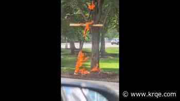 Watch: Large burning cross found at Chicago park