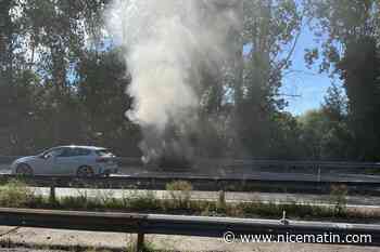 Un véhicule prend feu sur l’autoroute A8, la circulation impactée près de Nice