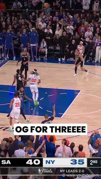 OG DRILLS A THREE‼️ #nba #nyknicks #nbaplayoffs #oganunoby