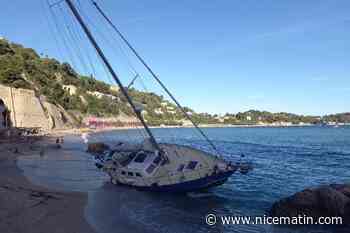 Vents violents : un nouveau voilier s’échoue sur la plage des Marinières à Villefranche
