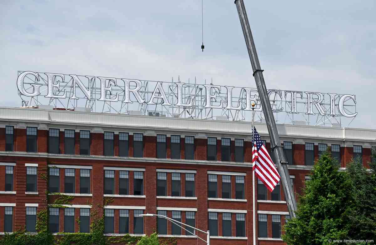 GE Vernova reinstalls GE sign atop historic Schenectady campus