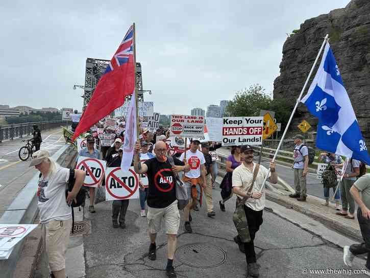 High-speed rail opponents march on Parliament Hill