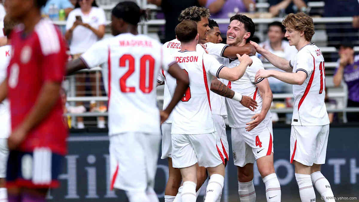 Rice gives England early lead against Costa Rica in final World Cup warm-up game
