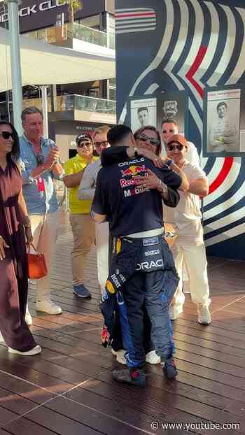 Welcoming our podium finisher home the right way 👏 #F1 #RedBullRacing