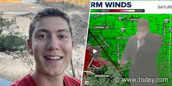 Arkansas Meteorologist Continues Live Tornado Report as Studio Light Catches Fire