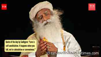 Quote of the day by Sadhguru: "Love is self-annihilation. It happens when you fall, not in calculation or convenience."