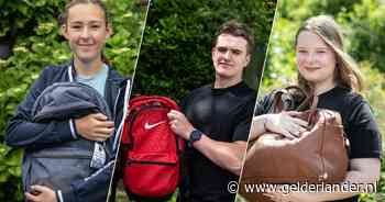 Jaren meegesleept naar school en nu kan hij (hopelijk) aan de vlaggenstok: Isa, Jort en Julia over hun schooltas