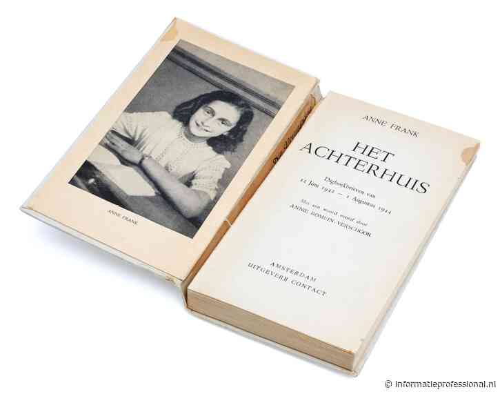 Veiling eerste druk Het Achterhuis met nazipropaganda op de rug van het boek