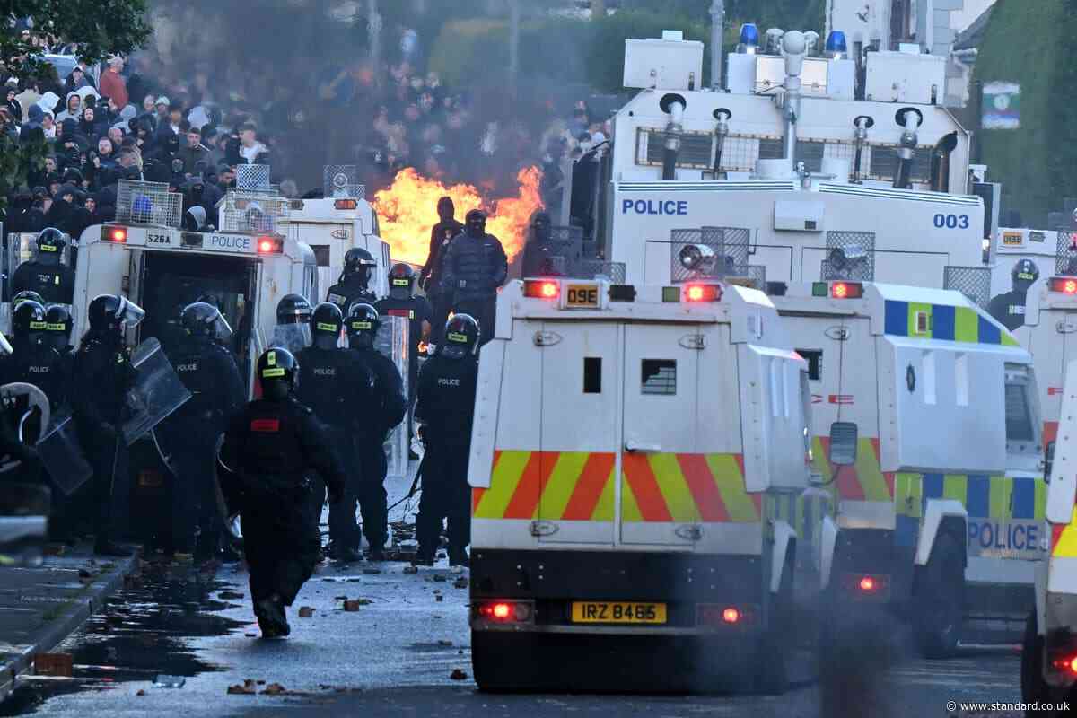 Twelve police officers injured and 16 arrested in second night of disorder in Northern Ireland