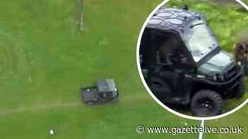 Drone footage shows runaway 'Gator' buggy driven illegally across South Bank