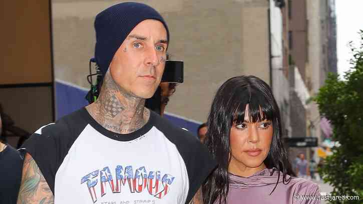 Kourtney Kardashian & Travis Barker Hold Hands as They Head to Grand Opening of Avenue Sky Lounge at Edge in Hudson Yards in NYC