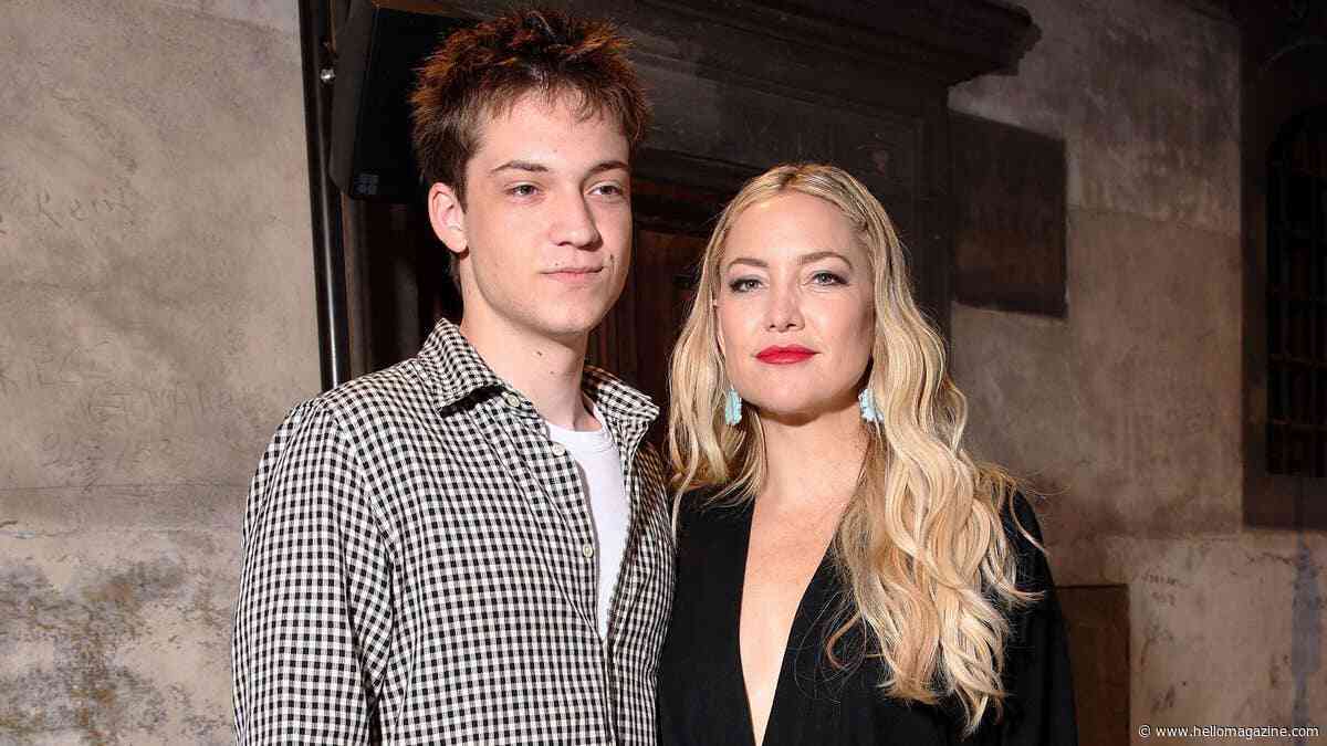 Kate Hudson's son Ryder shows off statuesque 6ft 2 physique as he towers in family photo