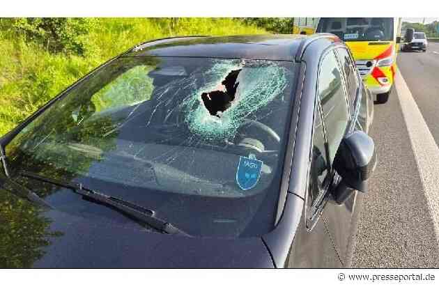 POL-GÖ: (165/2026) Metallteil durchschlägt Windschutzscheibe auf A 7 - Autofahrer verletzt. Polizei sucht Zeugen