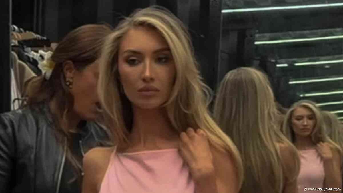 Sophie Habboo turns heads in a pink leotard as she returns to social media after Jamie Laing was criticised for making light of wanting to have sex just three weeks after she gave birth