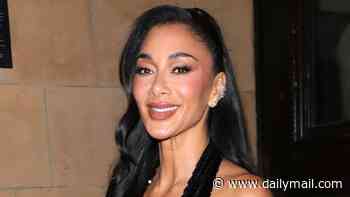 Nicole Scherzinger, 47, turns heads in a plunging sequin gown as she leaves the Royal Albert Hall with fiancé Thom Evans, 41